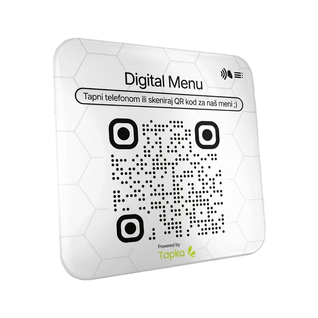 Tapka NFC Digitalni Meni Sticker 1.0 - Beli